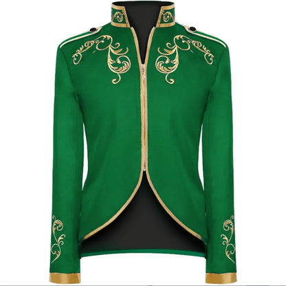 British Style Men Embroidered Flower Suit White / Blue / Red Male Wedding Dance Party Coat Singer Stage Performance Dress Blazer