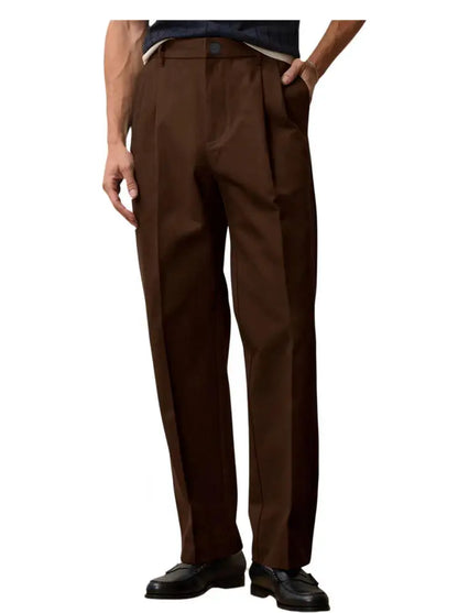 Men's Wide Leg Pants  Loose Fit Straight Leg Suit Trousers High Waist Pleated Business Office Formal Casual Men's Dress Pants