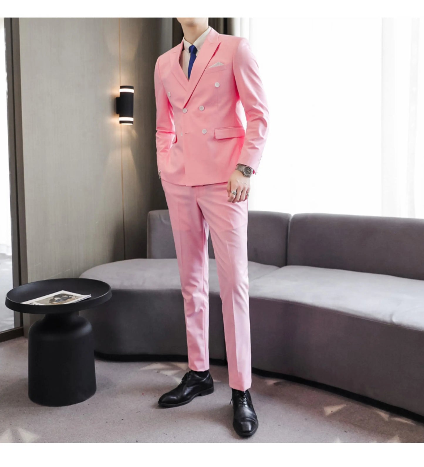 Plus Size 40-29 High Qualitys Men's Solid Color Slim Fit Suit Pants Fashion Business Formal Men Wedding Social Party Trousers