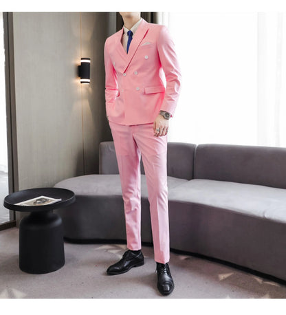 Plus Size 40-29 High Qualitys Men's Solid Color Slim Fit Suit Pants Fashion Business Formal Men Wedding Social Party Trousers