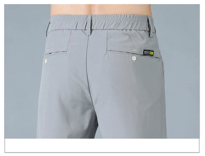 2025 Spring Summer Ultra-thin Men's Casual Pants Slim Straight Leg Elastic Waist Sports Jogging Trousers Fashion Men Golf Pants