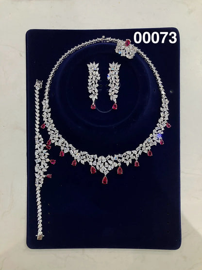 00073 Bridal Cubic Zirconia Necklace Set for Women Dubai Jewelry Sets  Wedding Jewelry Wedding & Engagement Accessories