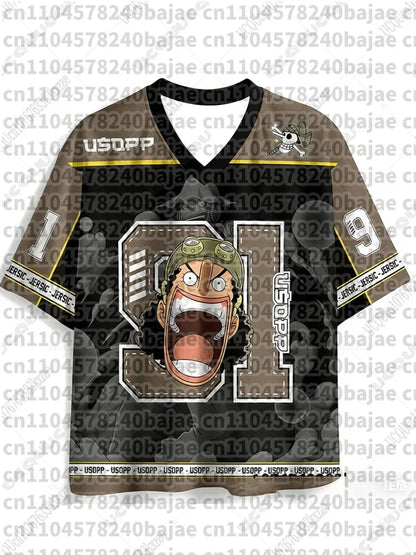 2026 Anime One Piece Luffy Special Edition Football Jerseys For Adult/Kids Summer Casual Harajuku Tees Luffy Tshirts Fans Tops