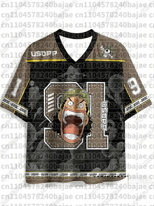 2026 Anime One Piece Luffy Special Edition Football Jerseys For Adult/Kids Summer Casual Harajuku Tees Luffy Tshirts Fans Tops