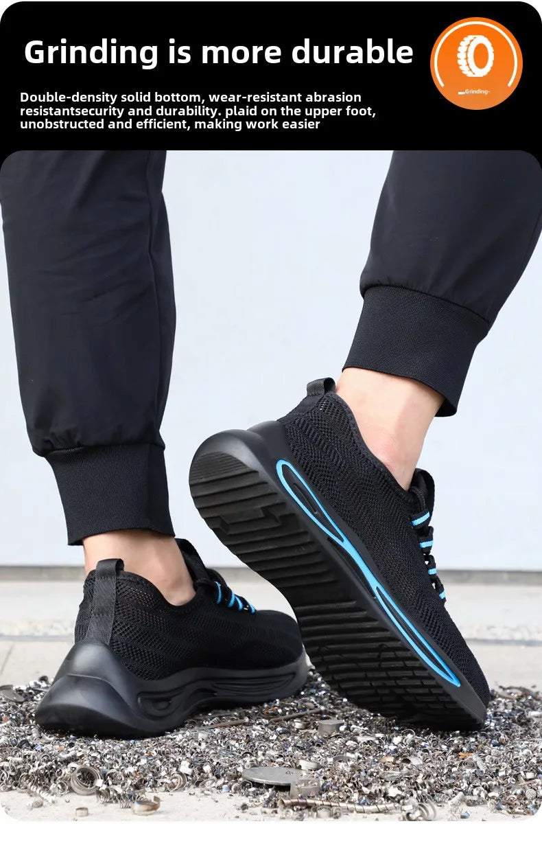 summer safety construction shoes breathable work shoes Indestructible Sneakers Unisex Men Safety Shoes For Work With Steel Toe