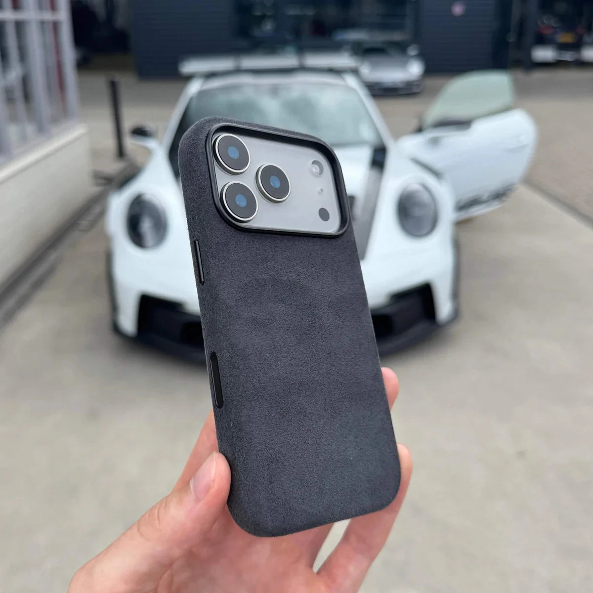 Real Italian Imported for Alcantara Magnetic Case for iPhone 17 Pro Max 17Pro with MagSafe Case Smart Button Protective Cover