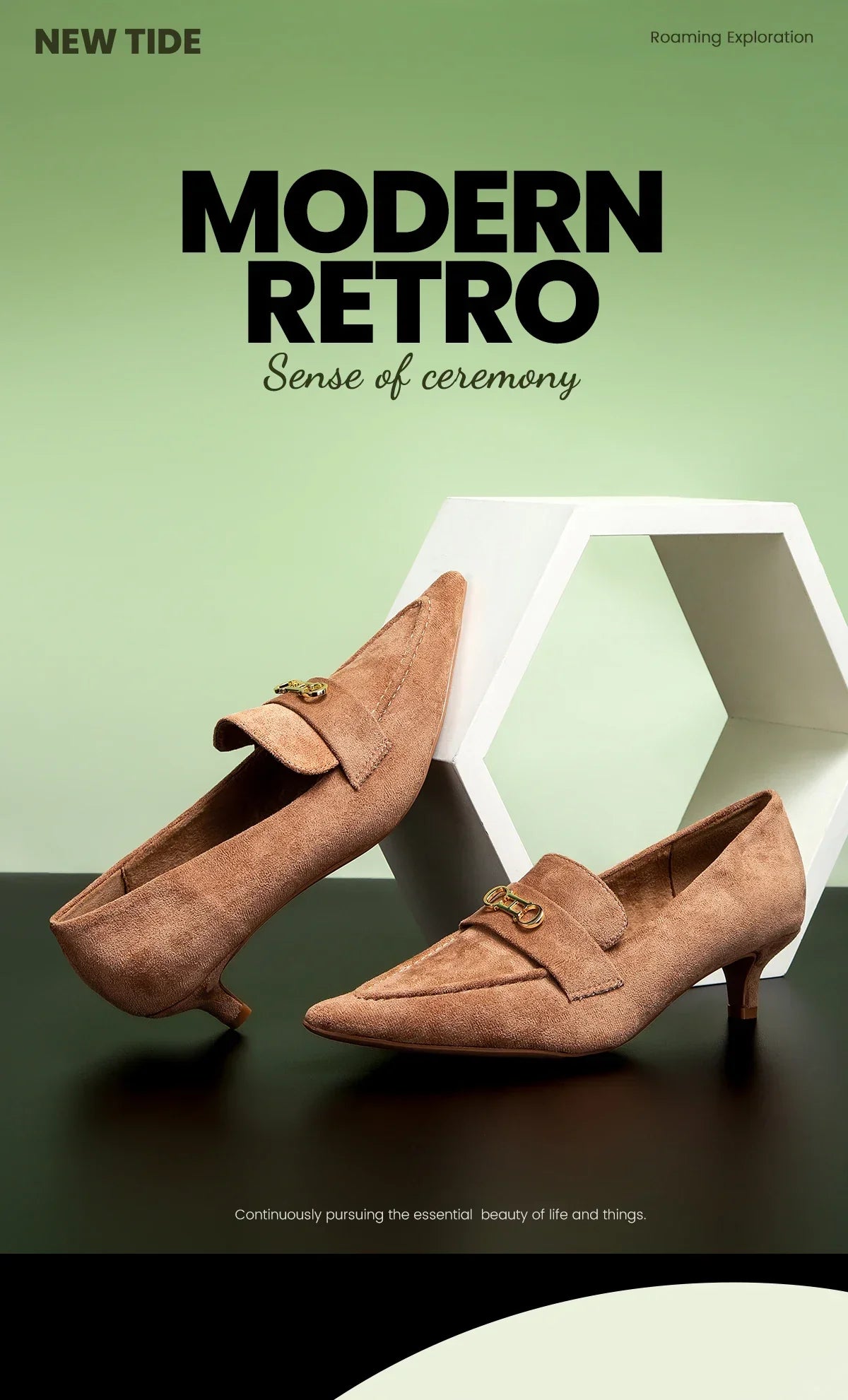 Women's Pointed Toe Leather Shoes Low Heel Casual Shoes Spring and Autumn Fashion Trend Shoes Retro Style Brown