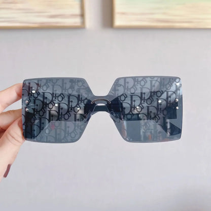 Ins 2025 Luxury Designer UV400 Sunglasses Women Men New Trendy Square Rimless Sun Glasses Ladies Vintage Letters Gafas De Sol