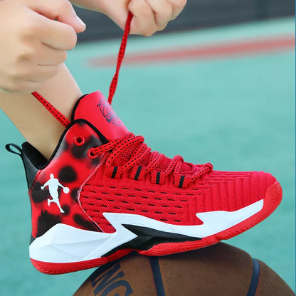 High Quality Children Casual Shoes Mesh Sneakers Comfortable Boy's Sport Shoes Fashion Cushioning Non-slip Kids Basketball Shoes