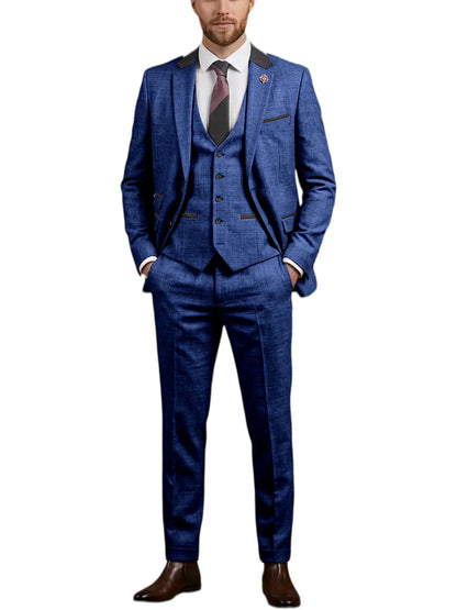 Men's Linen 3 Piece Suit Notch Lapel 2 Buttons Slim Fit Blazer Vest Pants Set Breathable Lightweight For Groom Business Casual