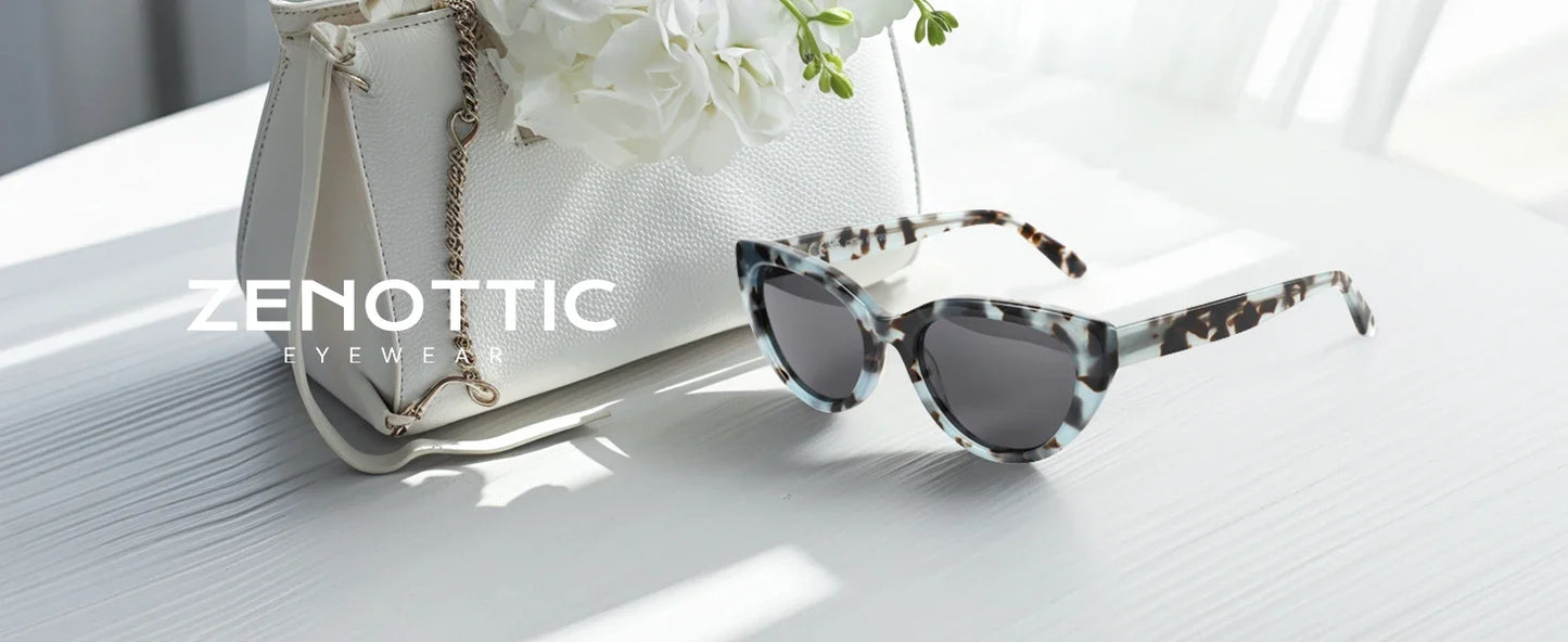 ZENOTTIC Retro Cat Eye Polarized Sunglasses Handmade Acetate UV400 Protection Sun Glasses Shade for Women