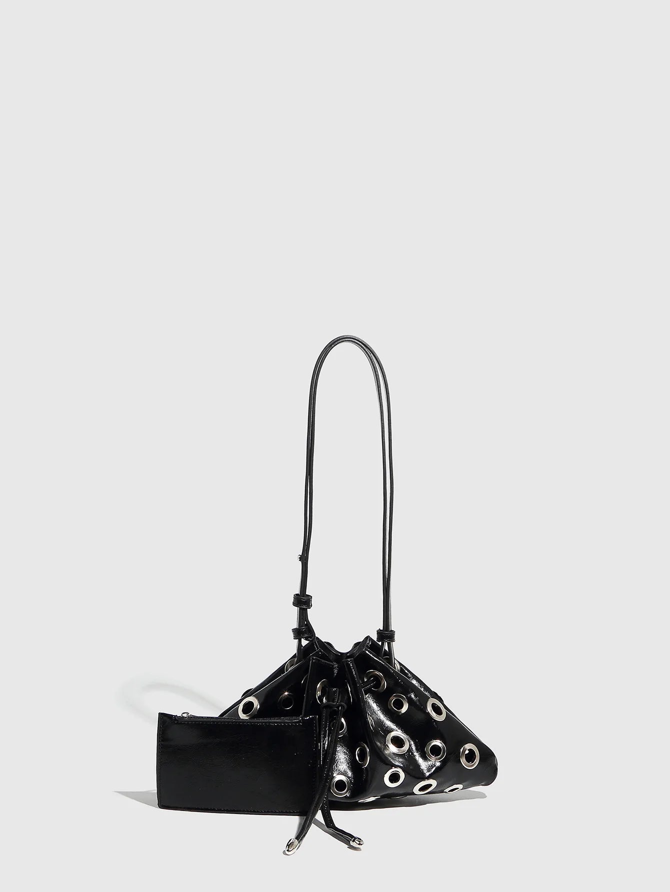 Hollow Rivet Designer Shoulder Bag Designer Luxury Bags Women 2025 Drawstring Bucket Bags High Quality Handbags Mini Purses Chic