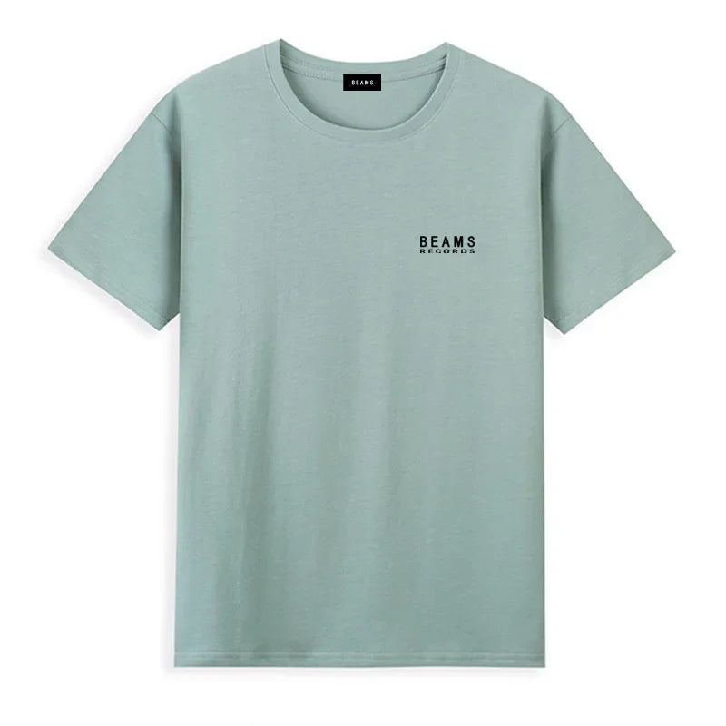 Japan Exports 25ss High-Quality Cotton T-Shirt Embroidered Logo Tees Couple Loose Short Sleeve Summer Casual O-Neck Tops