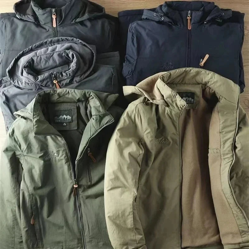 Casual Warm Military Tactical Coat Men Large Size Jacket Autumn Winter Padded Thickened Outdoor Punching Hiking Jacket Men's Top
