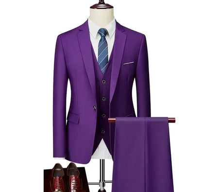 2026 New Men's Suit 3-Pieces Set (Jacket+Pants+Vest) Wedding/Party/Office Coat and Vests Trousers, Asian Sizes M-5XL 6XL.