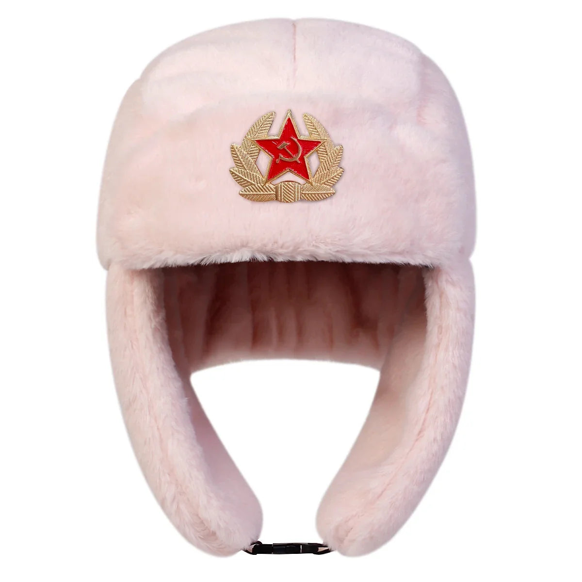 Unisex Five-pointed Star Label Lei Feng Hat Winter Earflap Hat Keep Warm Ski Hat Bomber Hat for Outdoor Riding Snow Activities