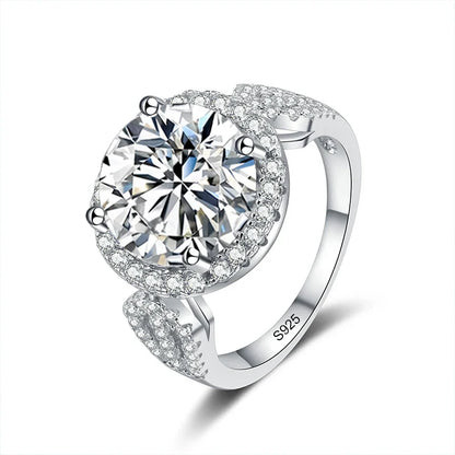 5ct D Color Moissanite Engagement Ring S925 Sterling Silver with White Gold Plated Luxury Wedding Ring for Women Jewelry