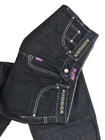Retro 2000s Diamonds Jeans Y2k Statue of liberty Casual Denim Pants High Waist Straight Harajuku Wide Leg Jeans Women Clothing