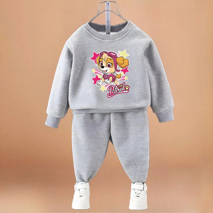 Printed Girls Pullover and Trousers Two Piece Sets Autumn Kids Casual Hoodies Set Spring Fall Children Sweatsuits New