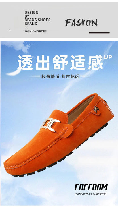 2025 New Handmade Beanie Shoes Men's Soft Sole Slip-On Casual Lazy Shoes Breathable Trbottomy Easiest for Match Large Size
