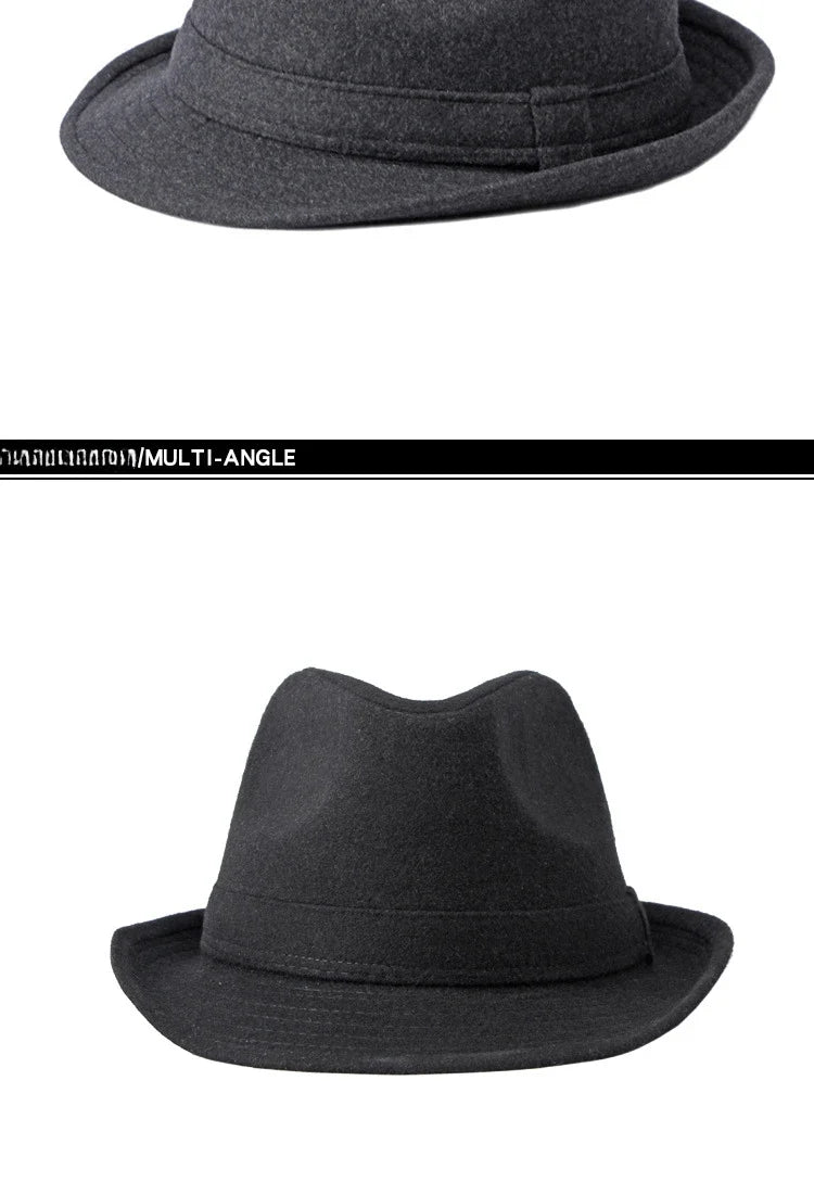 Gentleman Hat Men's British Style Retro Simple Pure Color  Top Hat Men's Casual Jazz Hat