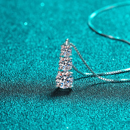 D VVS1 Moissanite Diamond Necklace for Woman Wedding Jewely with GRA 925 Sterling Sliver Plated 18k White Gold Necklace