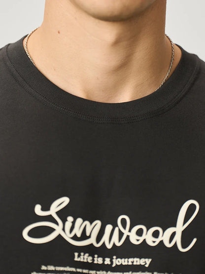 2026 Summer New Oversize 230gsm Sorona Cool Feeling Fabric Men Fashion Letter Print Tops High Quality Tees