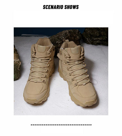 Men Boots Outdoor Combat Ankle Boot Tactical Boots for Man Anti-Slip Motocycle Boots Climbing Hiking Shoes Size 39-46