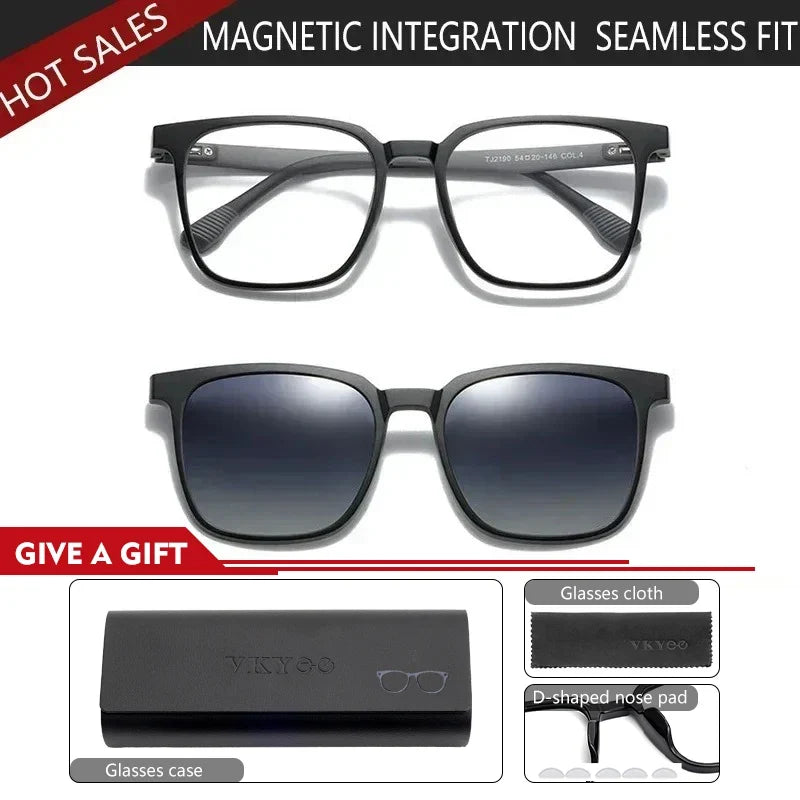 NEW IN Magnetic Clip on Optical Myopia Glasses For Men Women Polarized Sunglasses Prescription Reading Glasses TJ2190