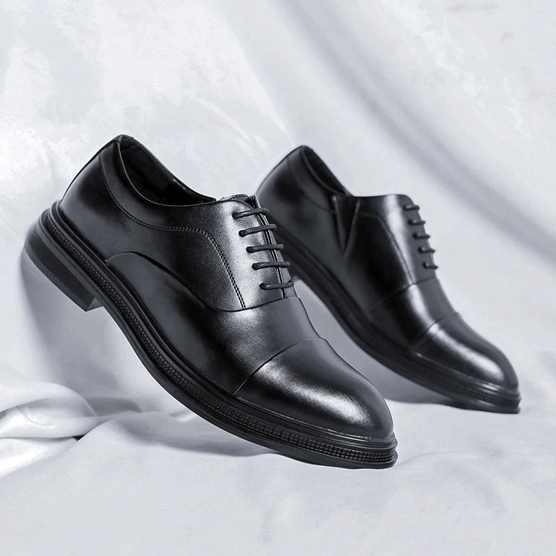 Brand Men Genuine Leather Shoes Black Wedding Bride For Formal Party Dress OEM Italian Men Shoes Casual Soft Casual Shoes