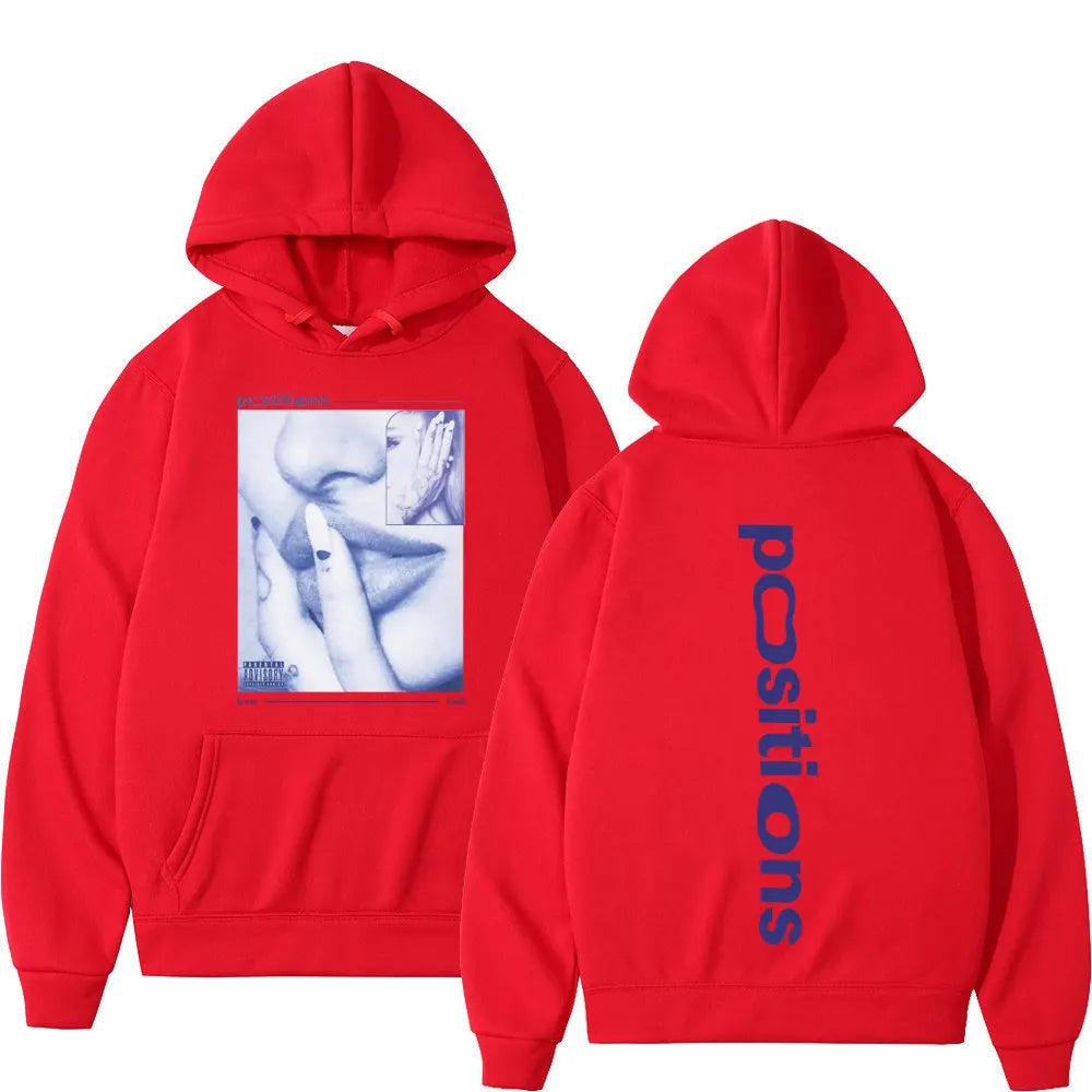 Ariana Grande Positions Album Retro Graphichoodie Men Women Aesthetic Trendy Pullover Long-sleeved Oversized Casual Sweatshirt