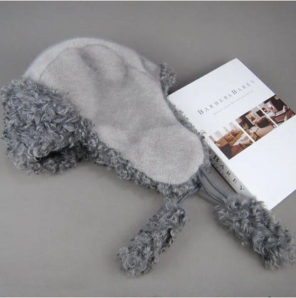 Real Fur Wool Hat Unisex New Winter Warm Bomber Russian Ushanka Hats With Ear Flaps Cow Leather Thick Snow Earflaps Baseball Cap