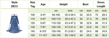2026 Kid Elsa Anna Costume Girl Birthday Floral Dress Children Snow Queen Performance Fantasy Princess Evening Halloween Costume