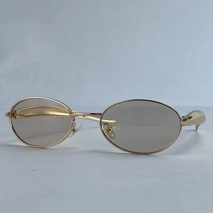 Sexy Small Oval Punk Sunglasses Women 2026 Luxury Vintage Steampunk Metal Frame Sun Glasses For Ladies Trendy Traveling Shades