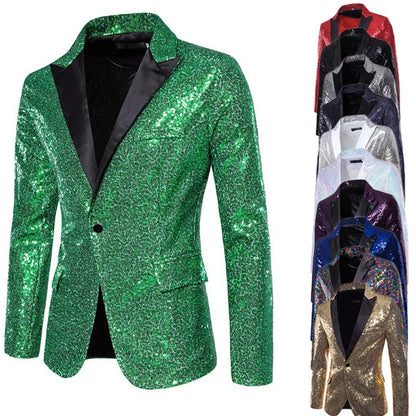 Suit Men's Performance Dress Sequined Suit Nightclub Men's Clothing Host Master Studio Men's Jacket