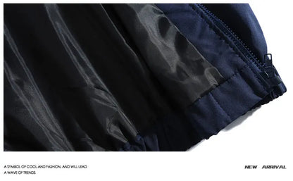 Men High Street Patchwork Color Black Windbreaker Coats Hip Hop Varsity Jacket Women Spring Autumn Thin Fashion College Jackets