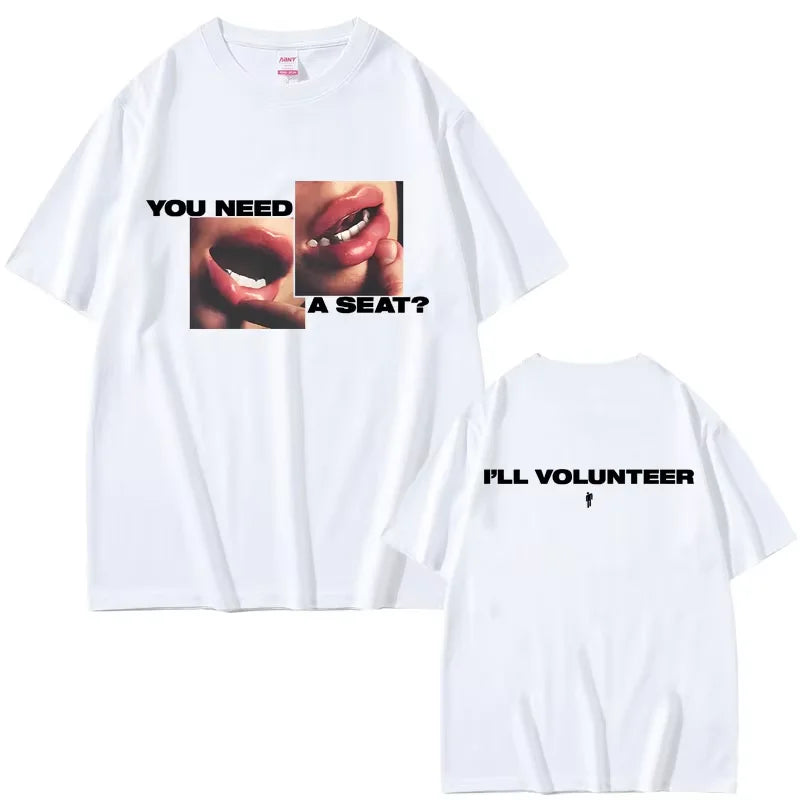 Hit Me Hard and Soft Do You Know To How Bend Same Style Print T-shirts Men Women Fashion Pop Music T Shirts Oversized T-shirt