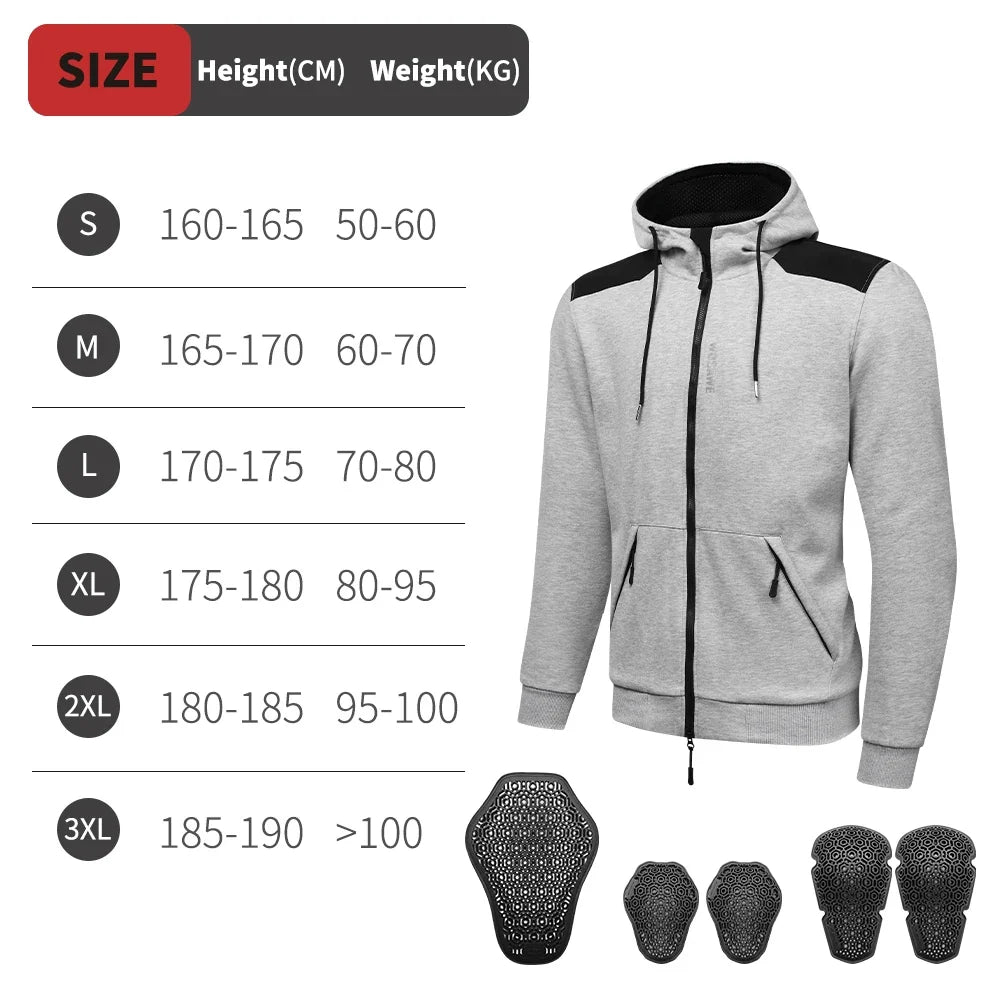 Men Motorcycle Hoodie Shirt Motorcycle Winter Warm Jacket Riding Casual Motorcycle Riding Clothes