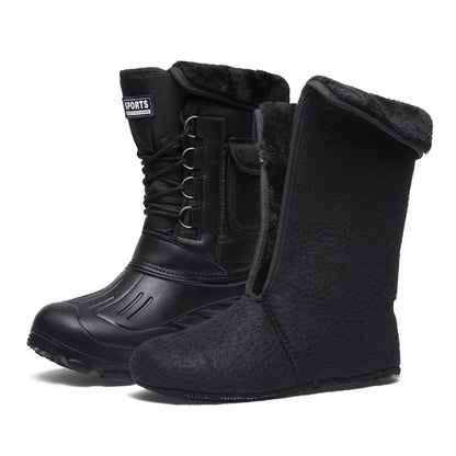 2025 New Men's Winter Boots Platform Men's Snow Boots Warm Thick Plush Waterproof Outdoor Fishing Work Boots Plus Size 40-46