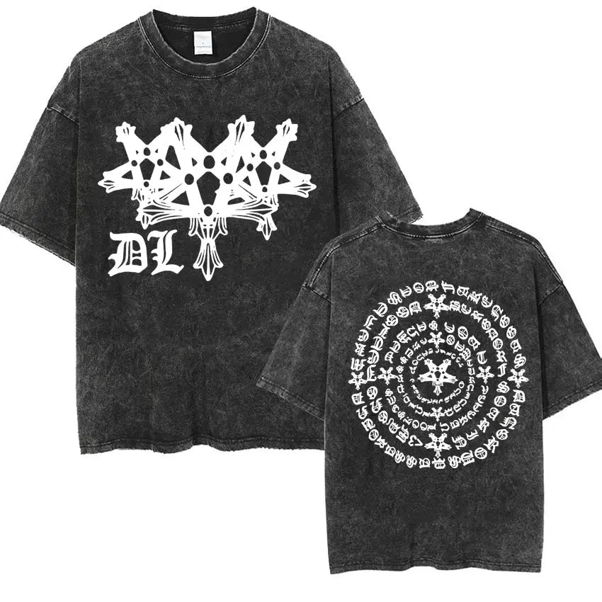 Retro Washed Playboi Carti I AM MUSIC Logo T Shirt Opium Ken Carson Narcissist Tour Antagonist Rap T-shirts Men's Oversized Tees