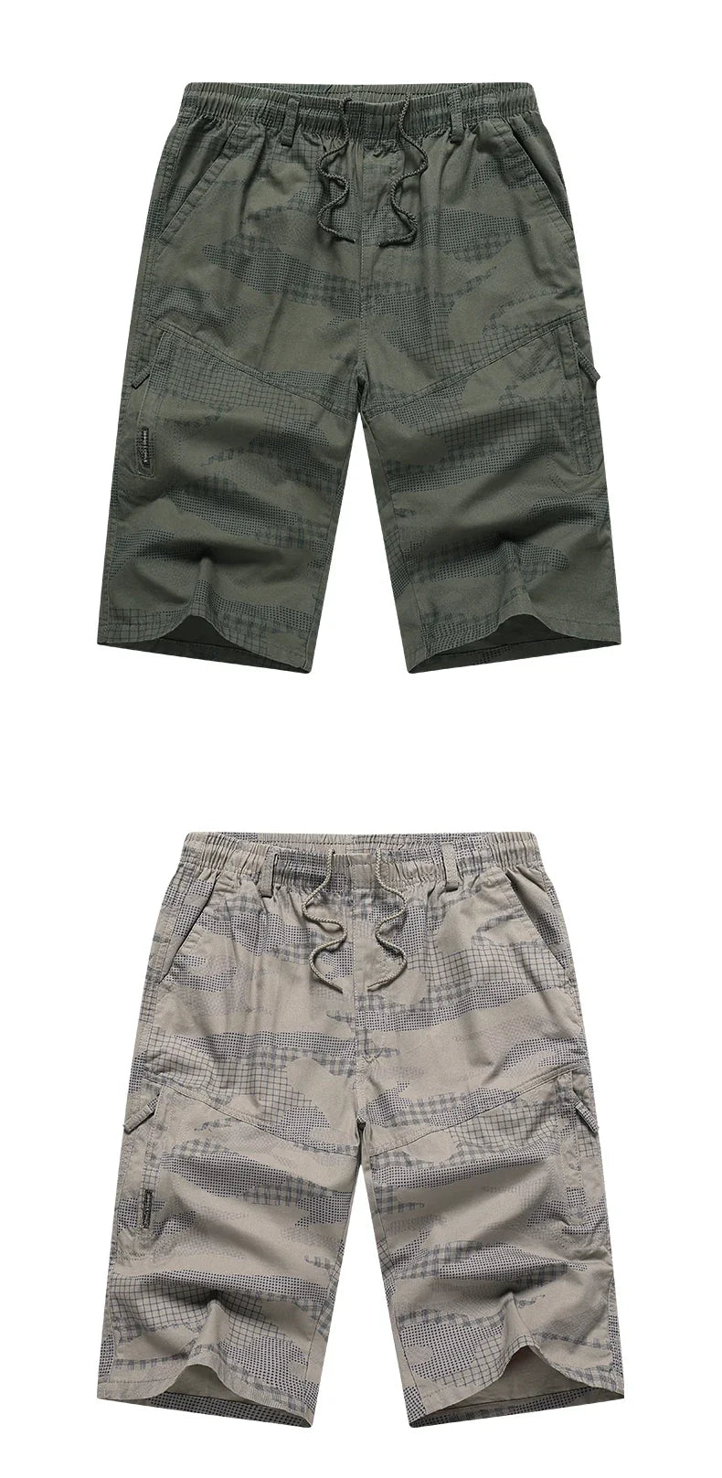 Men's Knee Length Casual Shorts Zipper Pocket Fashion Loose Straight Cotton Comfortable Beach Running Short Pants