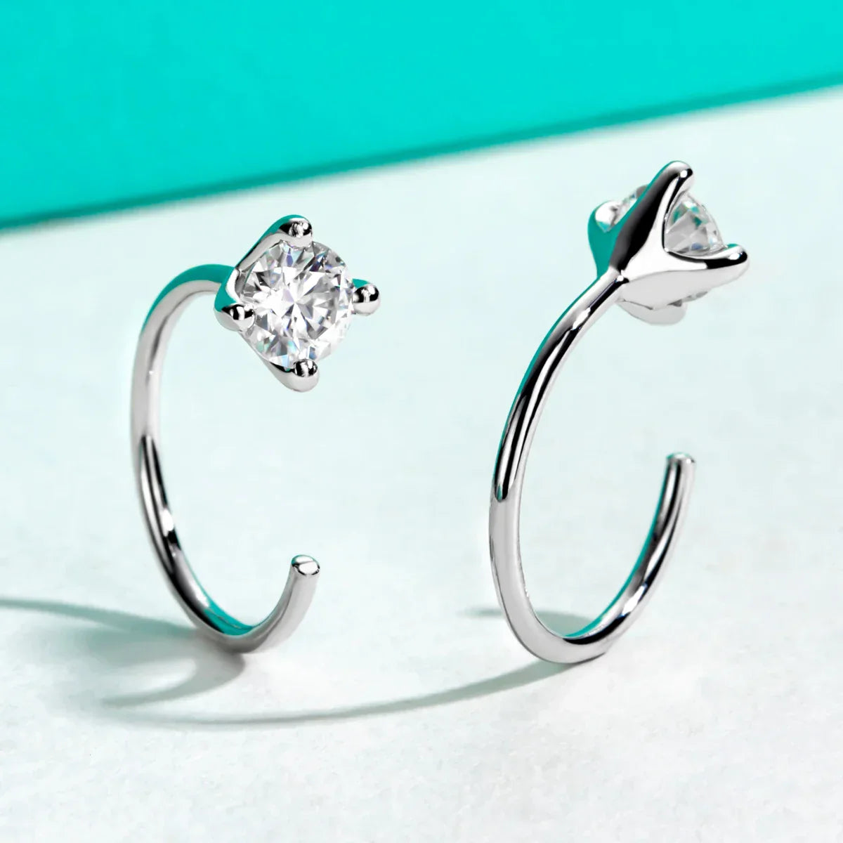 4mm D Color Moissanites Classic Hoop Earrings for Women 925 Sterling Silver Jewelry 18K Gold Plated Earring Wholesale