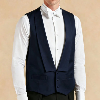 Men Vest White Single Button Solid With Lapel Waistcoat For Wedding Banquet Party Business Work Casual Daily Men Suit Vest