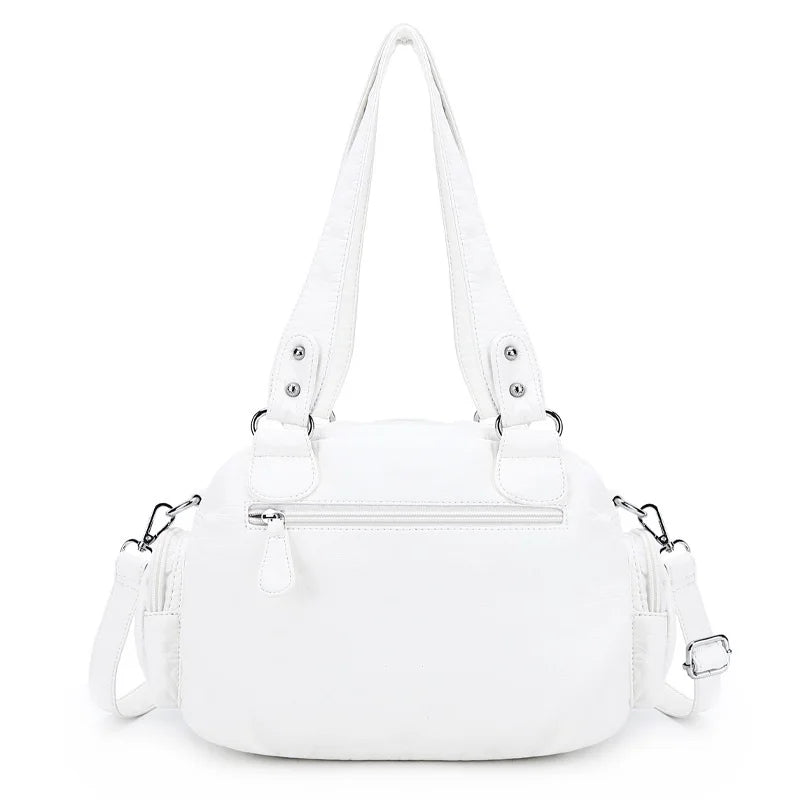 Vintage Bag Women Small Handbags Satchel Top-handle Handbag PU Shoulder Bag Fashion Dumpling Pack Multi-pockets Shoulder Bags