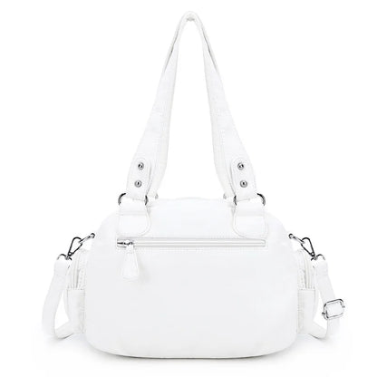 Vintage Bag Women Small Handbags Satchel Top-handle Handbag PU Shoulder Bag Fashion Dumpling Pack Multi-pockets Shoulder Bags