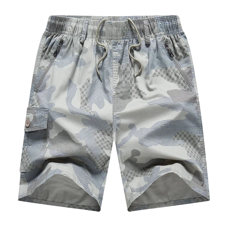 Men's Streetwear Sports Casual Shorts Big Size Loose Fit Knee Pants Man Clothes Fashion Zipper Pockets Drawstring Short Pants