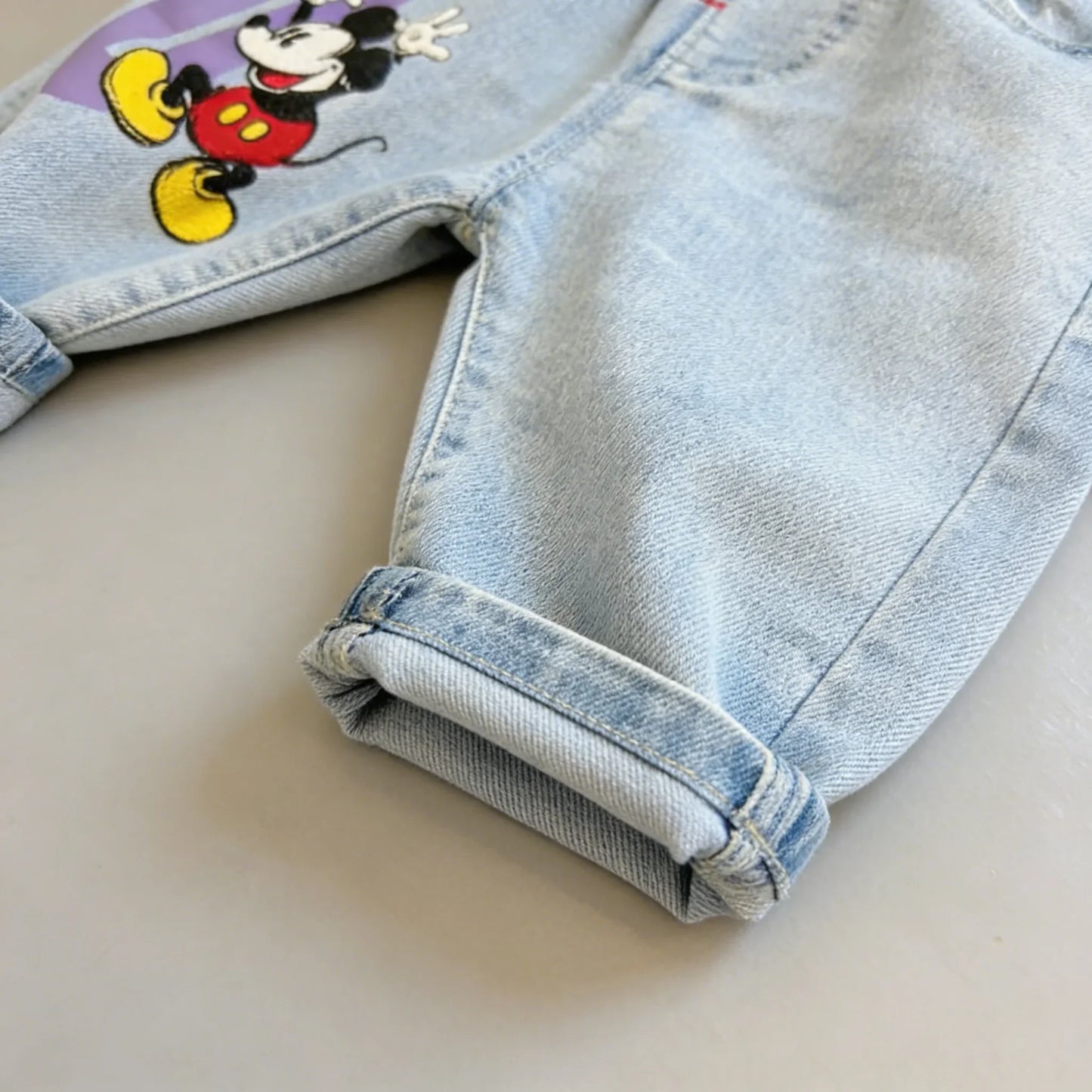 Mickey Mouse Short Sleeve Clothes Set For Kid 2026 Spring Summer Baby Boy Girl Polo Shirt+Jeans 2PCE Children Clothing Tracksuit
