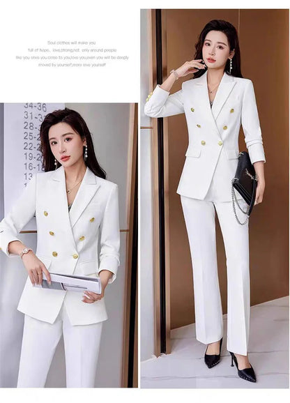 New Advanced Design Women's Suit Jacket Korean Style Spring Autumn Professional White Collar Small Western Clothes