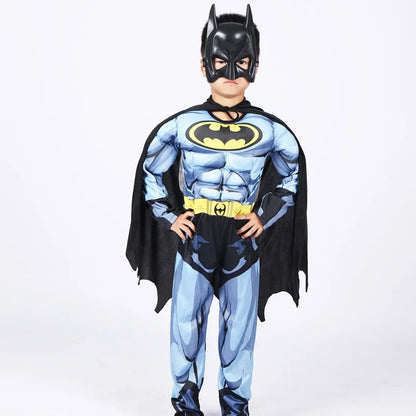 Boy Girl Bat Cosplay Jumpsuit Hero Costume Suit with Cape Mask Men Superhero Wayne Cosplay High quality Halloween Carnival Party