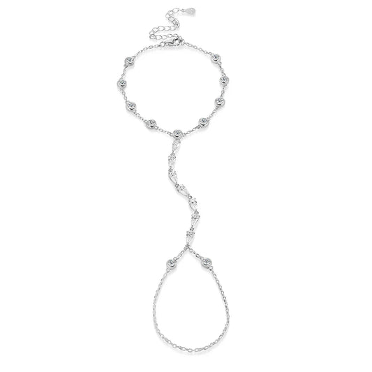 Bracelets de doigt en Moissanite 3mm pour femme, chaîne réglable 15-21cm, certifié GRA, en argent sterling 925, bracelet bulle